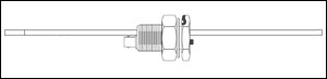 ПОДРОБНАЯ СХЕМА 500-016 Вакуумный ввод с болтовым креплением 1 дюйм для датчика измерения скорости напыления с одним сенсором, 1/Е, 2Ж. Одно соединение Microdot - BNC и две трубки 3/16" OD для подсоединения охлаждающей воды