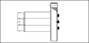 ПОДРОБНАЯ СХЕМА 501-026 Вакуумный ввод для датчика измерения скорости напыления, фланец CF2.75 (CF40), 4/E 4 соединения Microdot – BNC, без линий подвода воды