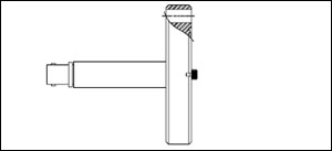 ПОДРОБНАЯ СХЕМА 501-028 Вакуумный ввод для датчика измерения скорости напыления, фланец CF2.75 (CF40), 1/E ( 1 соединение Microdot – BNC, без линий подвода воды )